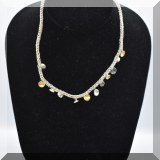 J066. Silver mesh chain with enameled cups. 16” - $14
